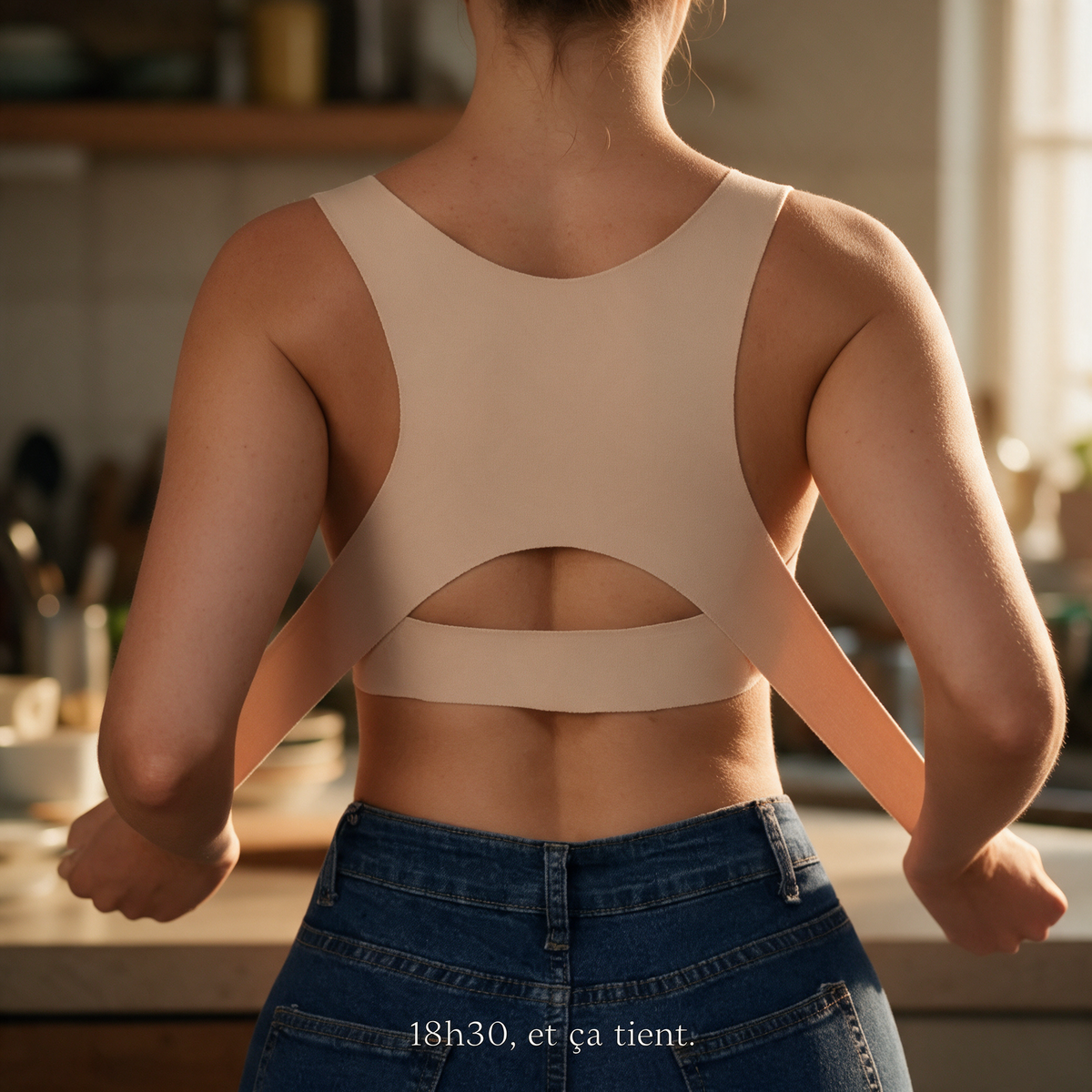 Soutien-gorge Tenaya porté en fin de journée, à la maison