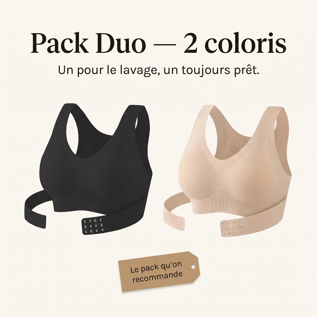 Pack Duo Tenaya, 2 coloris noir et beige